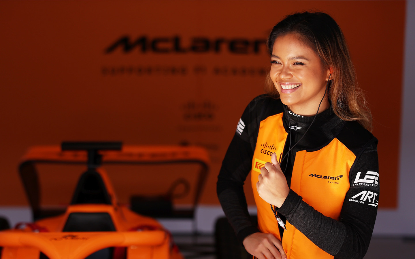 Bianca Bustamante representing Mclaren