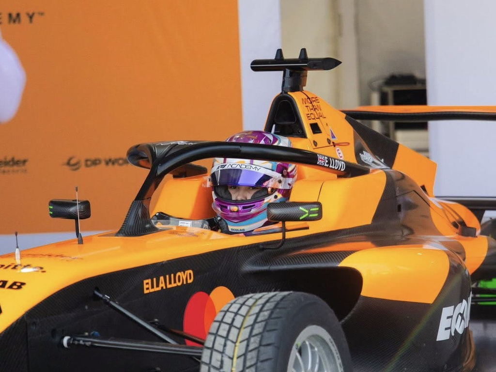 Ella LLoyd in Mclaren car