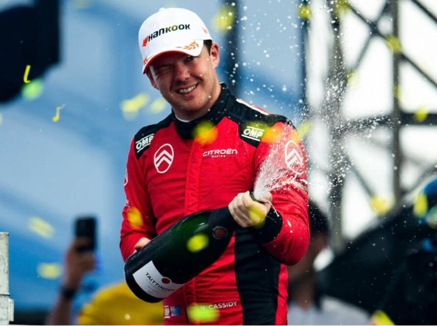 Nick Cassidy on the podium (Citroën Racing)