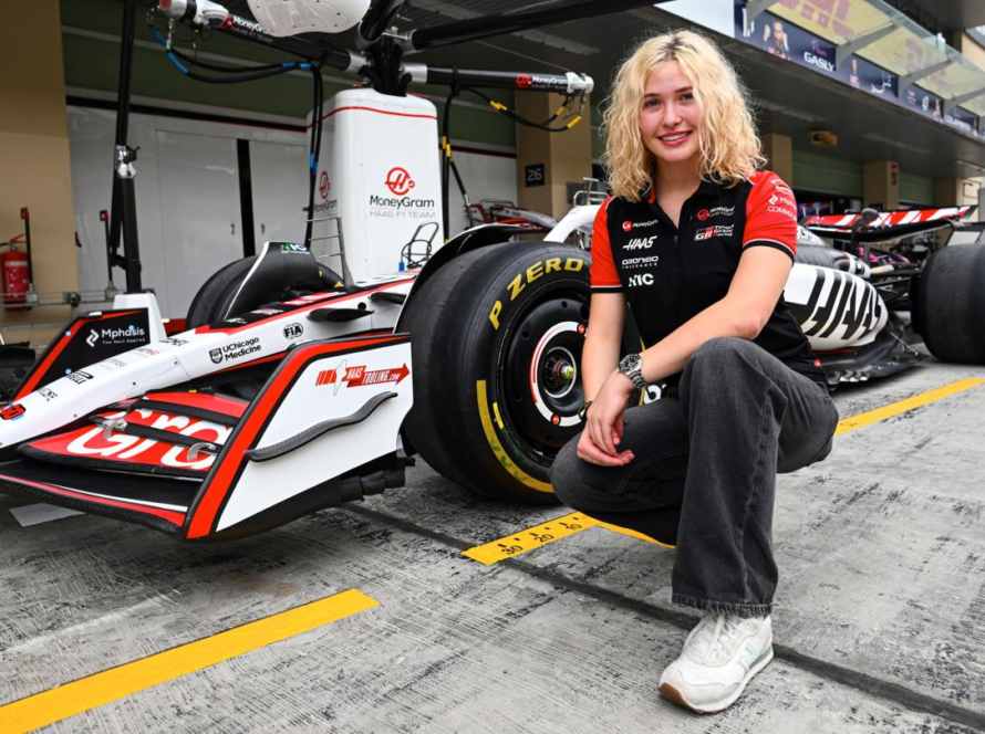Kaylee Countryman with Haas F1 Car